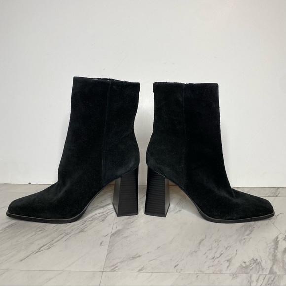 Sam Edelman Ivette Black Suede Square Toe Bootie 9M - Picture 7 of 14